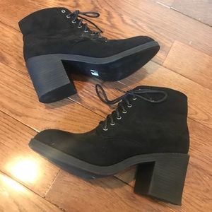 Topshop Black Suede Booties